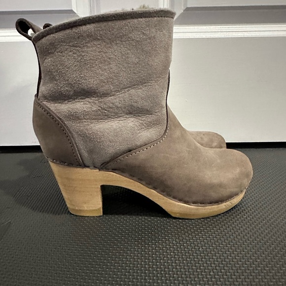 No. 6 Shoes - Pull On Shearling Mid Heel Boots